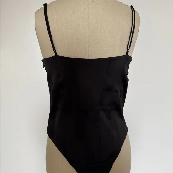 Zara Black Satin Bodysuit - Picture 2 of 3